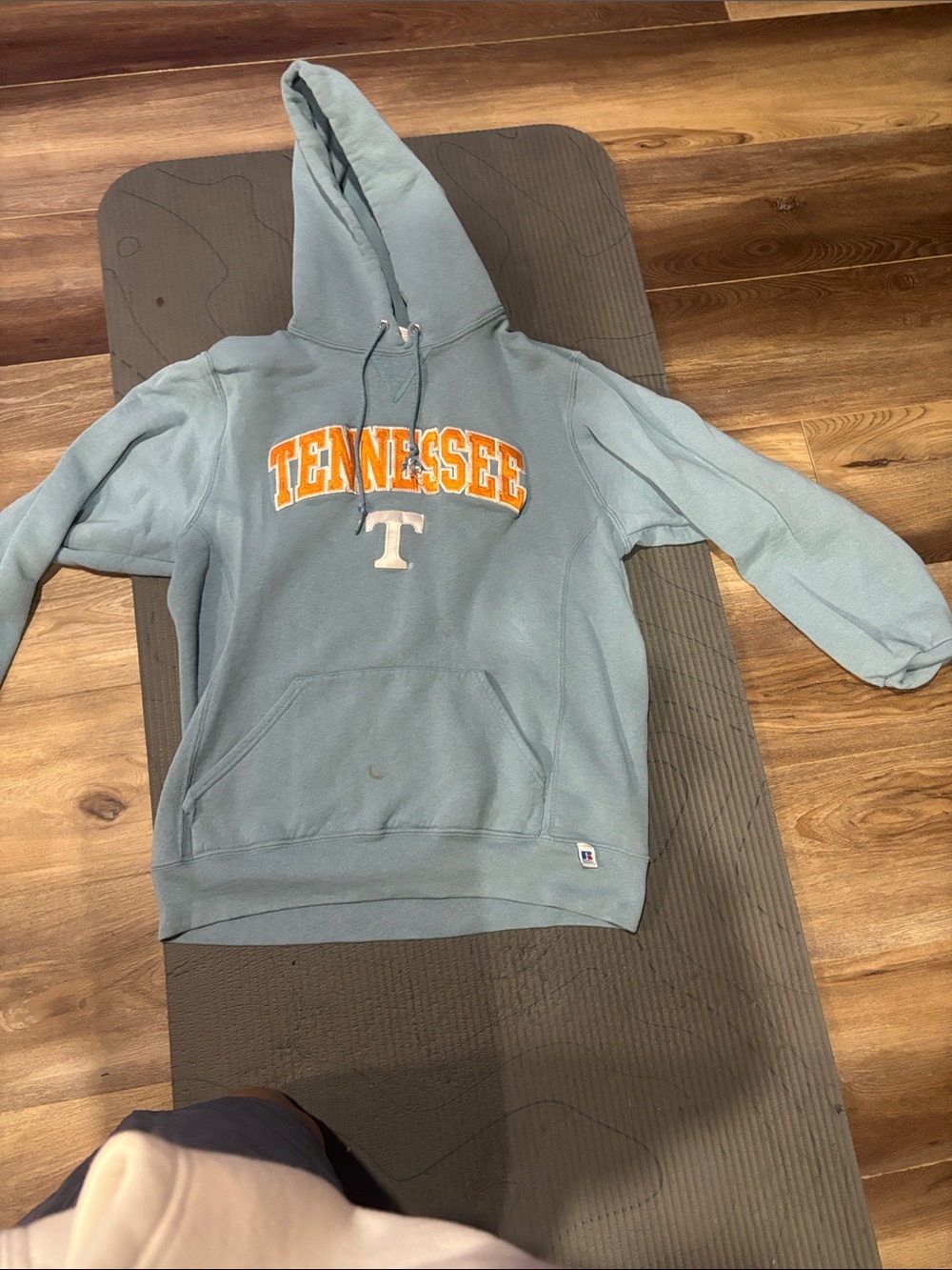 Tennessee Crewneck Hoodie in Light Blue with Orange Lettering
